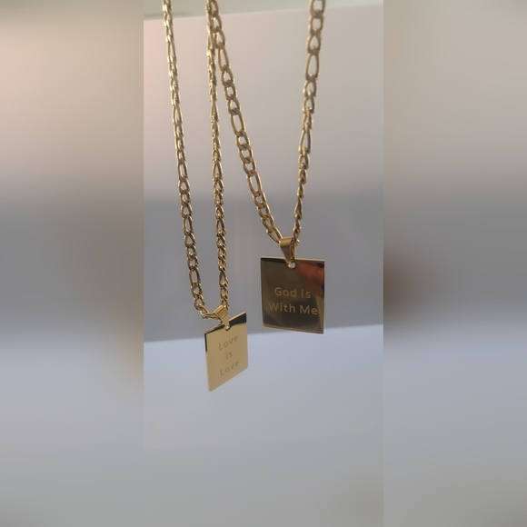 Gold Affirmation Pendant Necklace - Picture 4 of 5